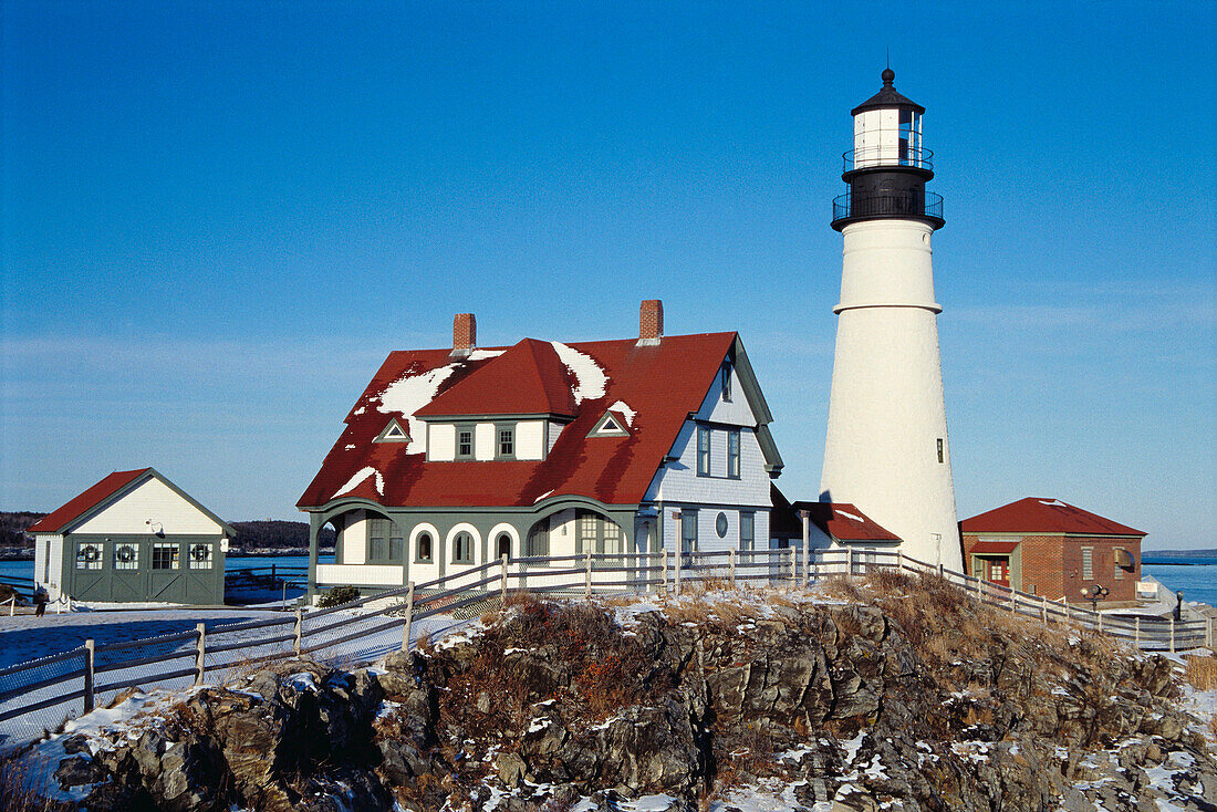 Portland Head Light. Fort Williams Park. Cape Elizabeth. Maine. USA