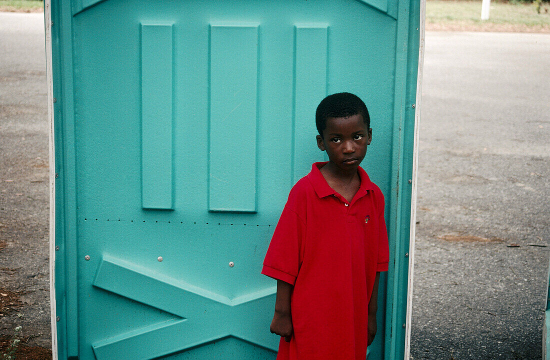 Little boy in red shirt. British West Indies