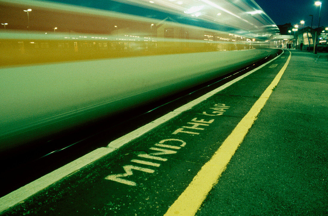 Platform at Clapham Junction station. London. England