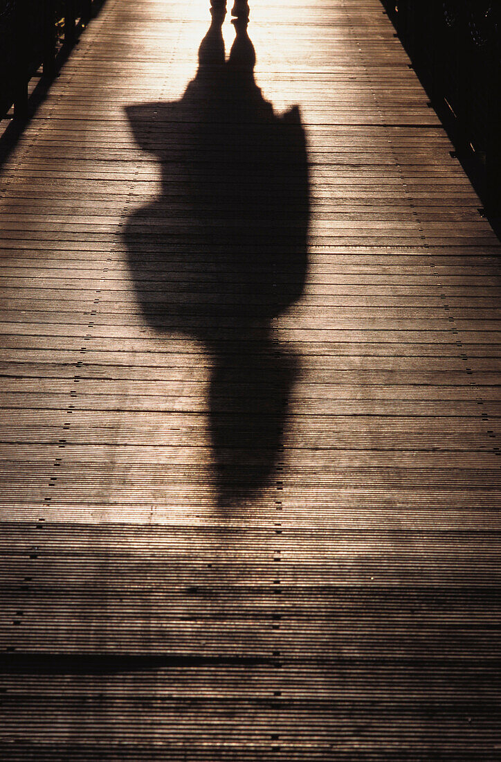 Shadow of a person, St.Katharine s Dock, London, UK
