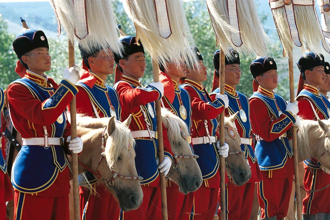 Guard of Honor. Naadam Festival. Ulan Bator. Mongolia