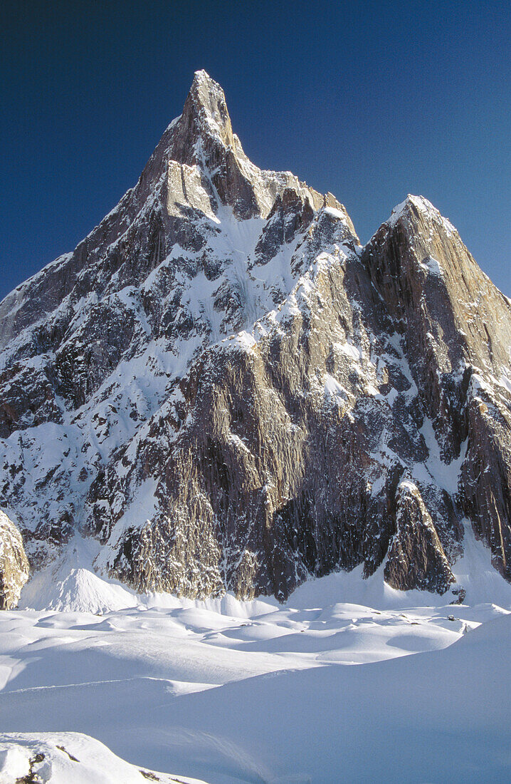 Unnamed rock spire, Baltoro glacier 5800 m. Karakoram mountains, Pakistan