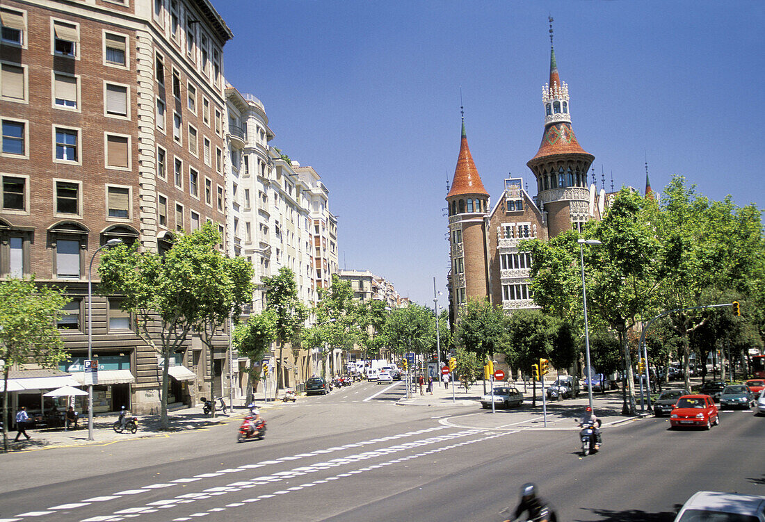 Casa Terrades (aka Casa de les Punxes, 1903-05) by Josep Puig i Cadafalch at Diagonal Avenue. Barcelona. Spain