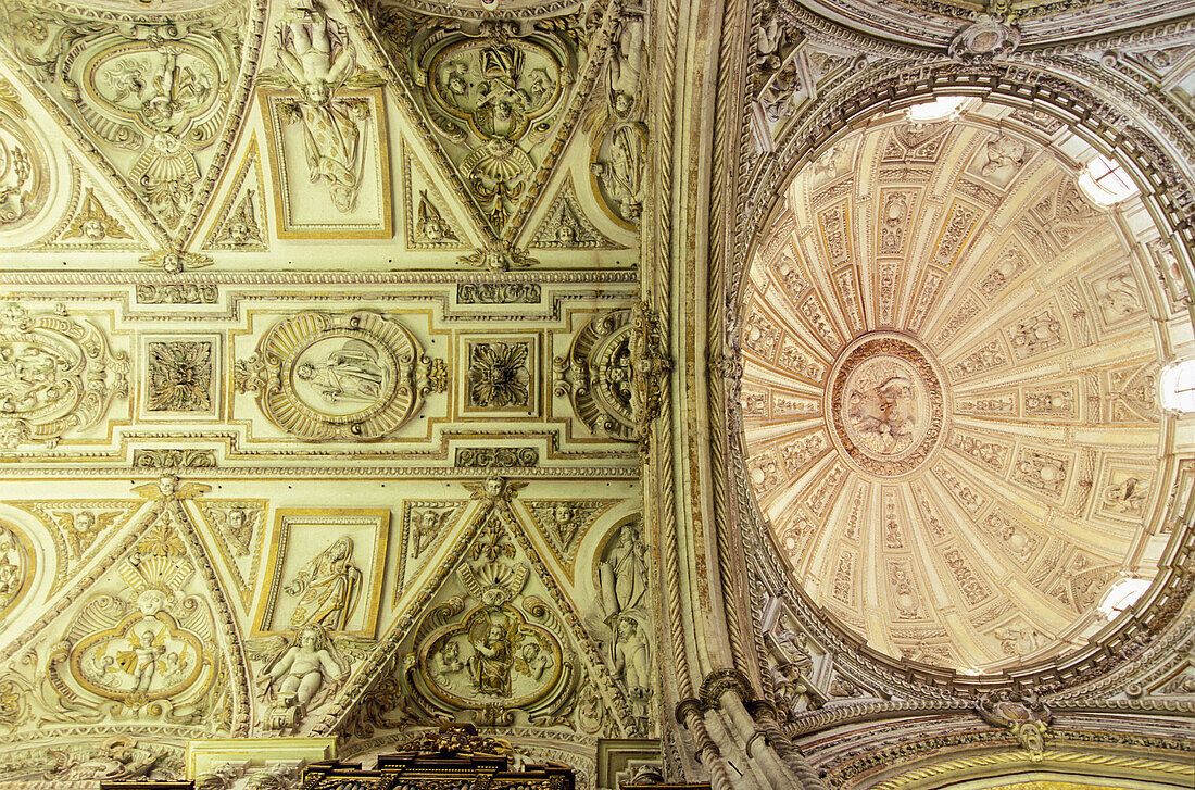 Decoration of vaults, interior of the cathedral. Córdoba. Spain