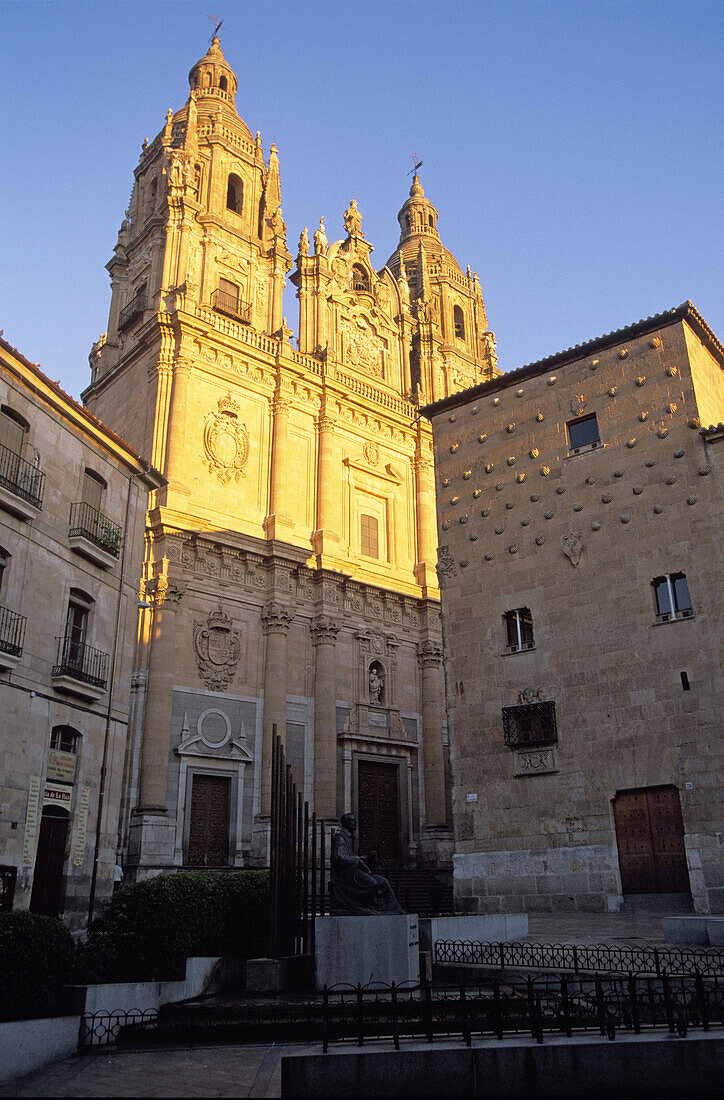 Casa de las Conchas and La Clerecía (18ht Century baroque Jesuit monastery). Salamanca. Spain