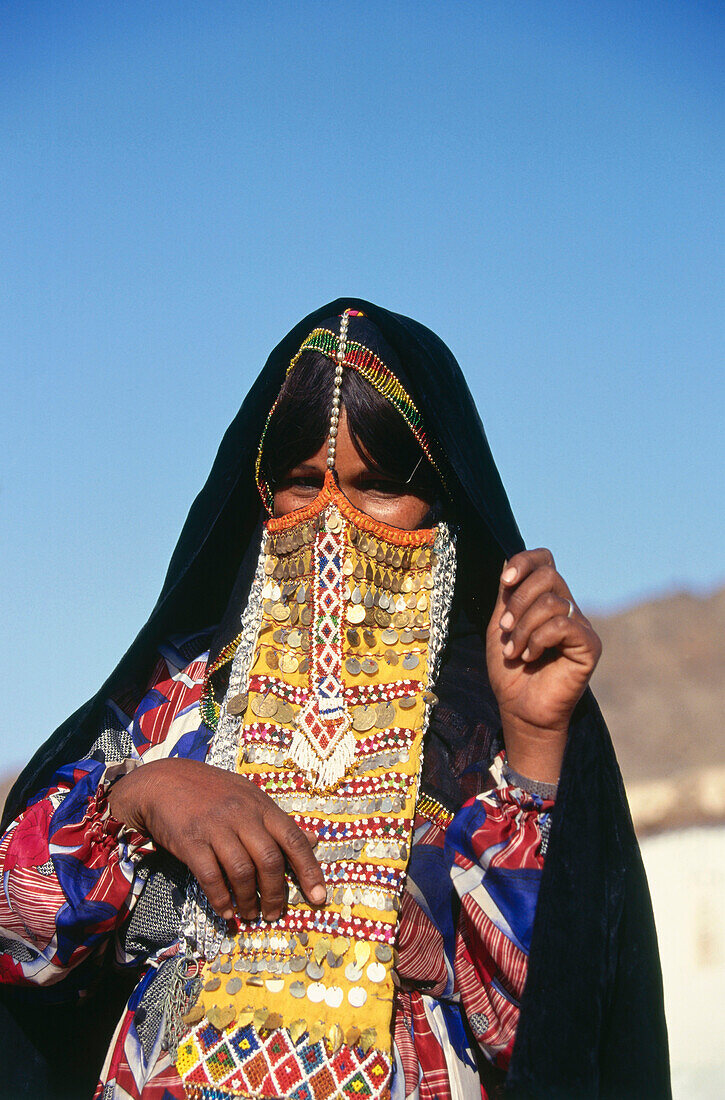 Close up of a bedouin woman, Sinai, Egypt, Africa