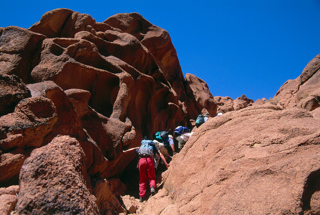 Bergwandern in der Hochgebirgsregion Sinai, Ägypten, Afrika