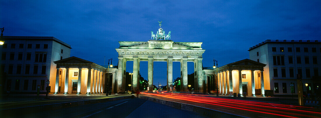 The Brandenburg Gate at night, Berlin, Germany, Europe
