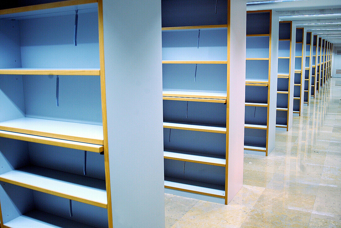  Bookcase, Bookcases, Color, Colour, Concept, Concepts, Corridor, Corridors, Empty, Horizontal, Indoor, Indoors, Inside, Interior, Libraries, Library, Many, Nobody, Perspective, Shelf, Shelves, Shelving, G96-213499, agefotostock 