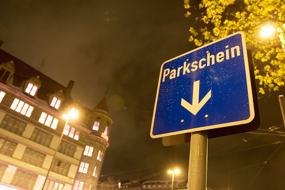 Parkschein (parking ticket) sign. Germany