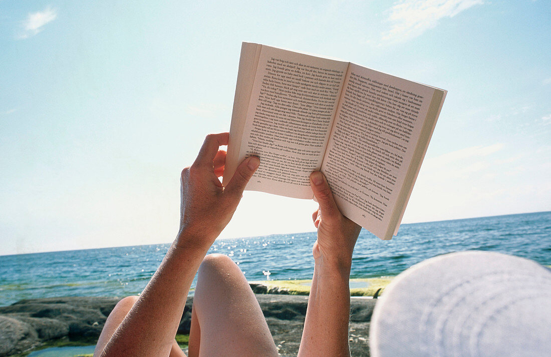 Reading at the beach