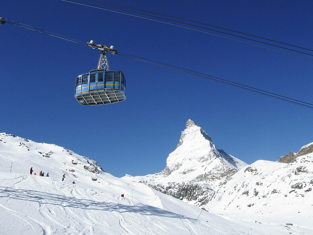 Skilift at Zermatt. Matterhorn. Switzerland.