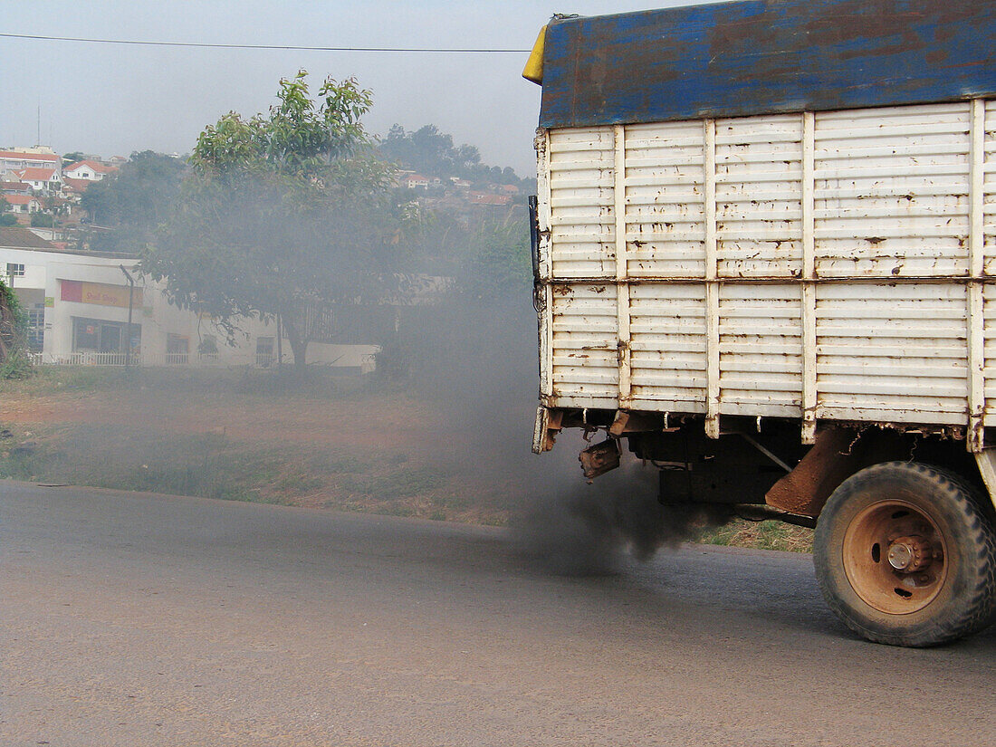 Car pollution, Kampala, Uganda.