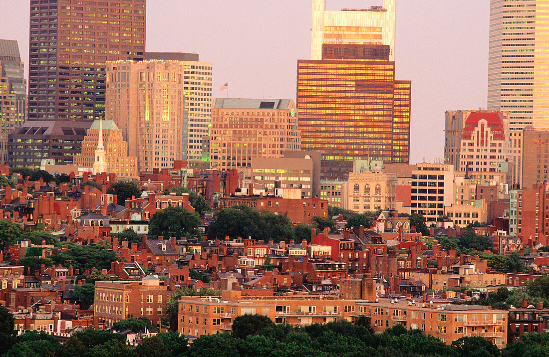 Beacon Hill with office buildings. Boston. Massachusetts. USA