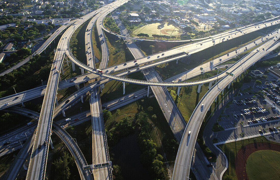 Aerial view of Route 95, Miami, Florida, USA