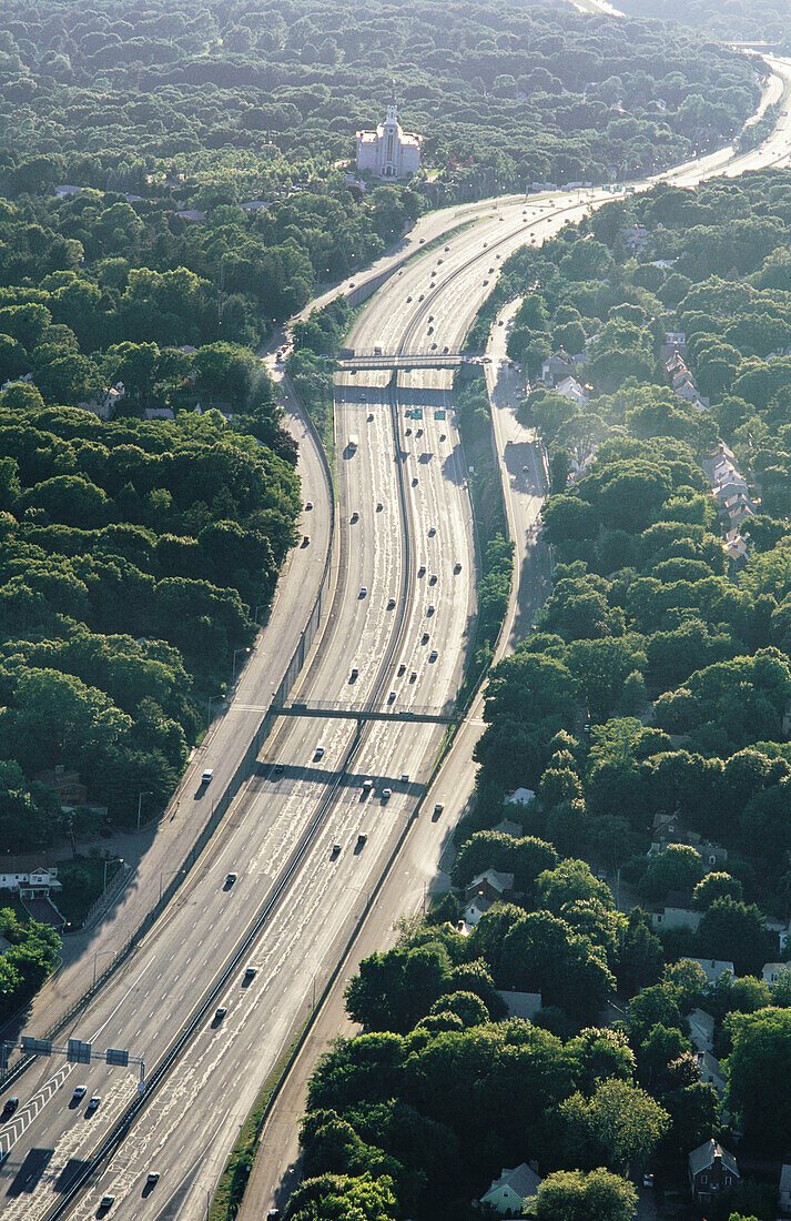 Aerial view. Route 2. Belmont. Massachusetts. USA