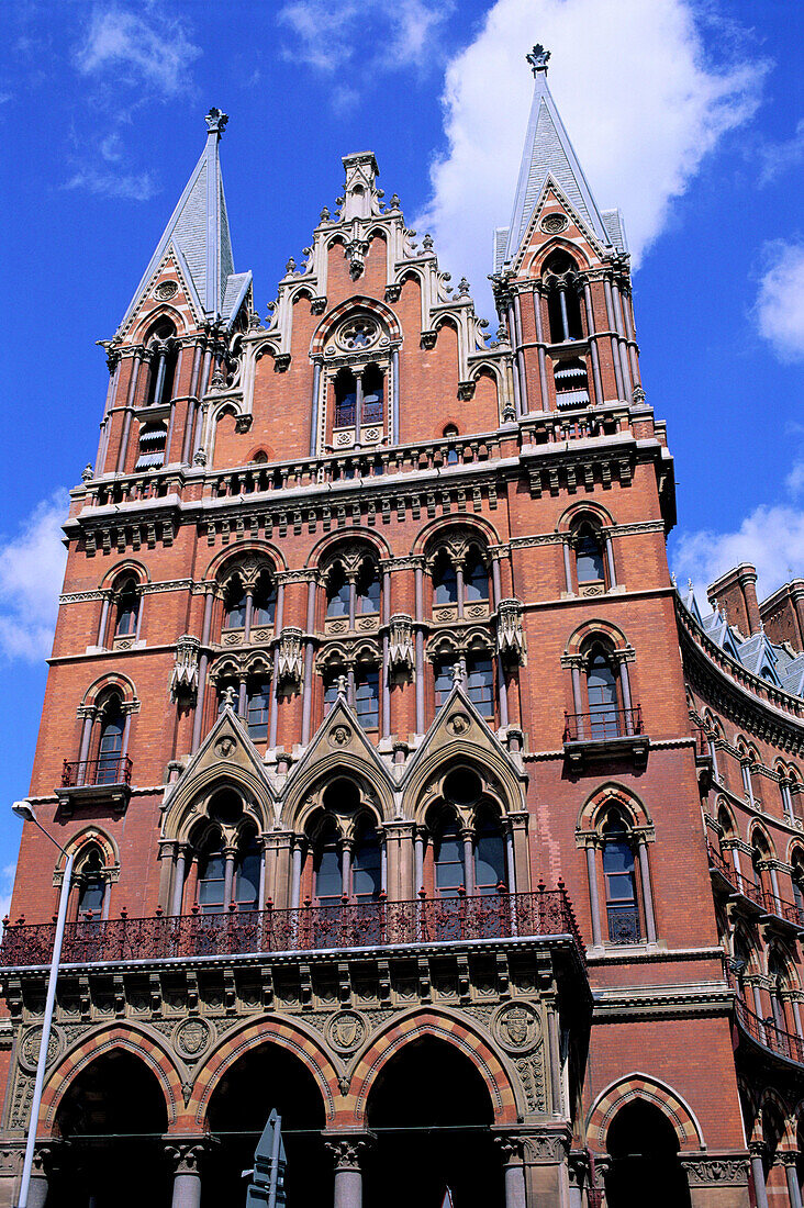 St. Pancras Station (Victorian Gothic revival). London. England