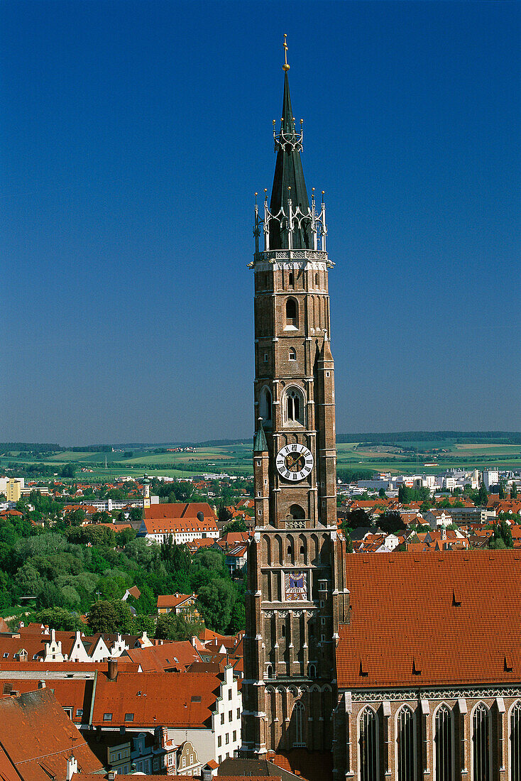 St. Martin Church. Landshut, view fro Trausnitz Castle. Bavaria. Germany