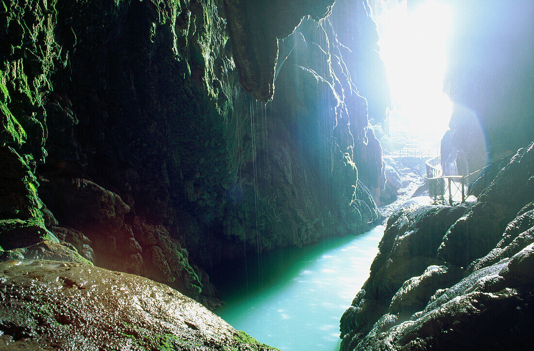 Cave Iris. Monasterio de Piedra. Zaragoza province. Aragon. Spain