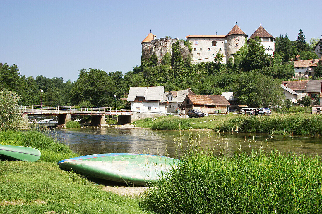 Zuzemberk and river Krka. Slovenia