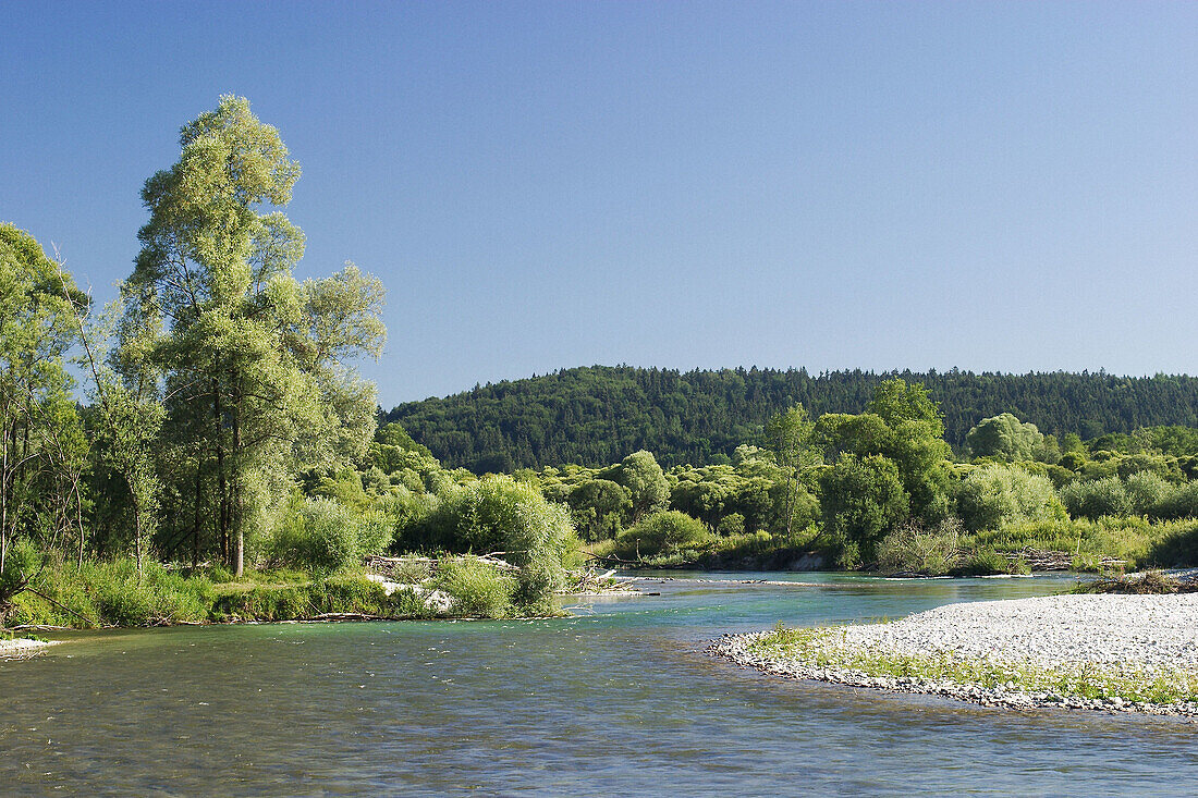 River Isar near Geretsried in Bavaria, Germany