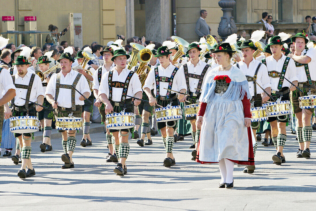 The grand procession of regional costumes. October festival. Munich. Bavaria. Germany