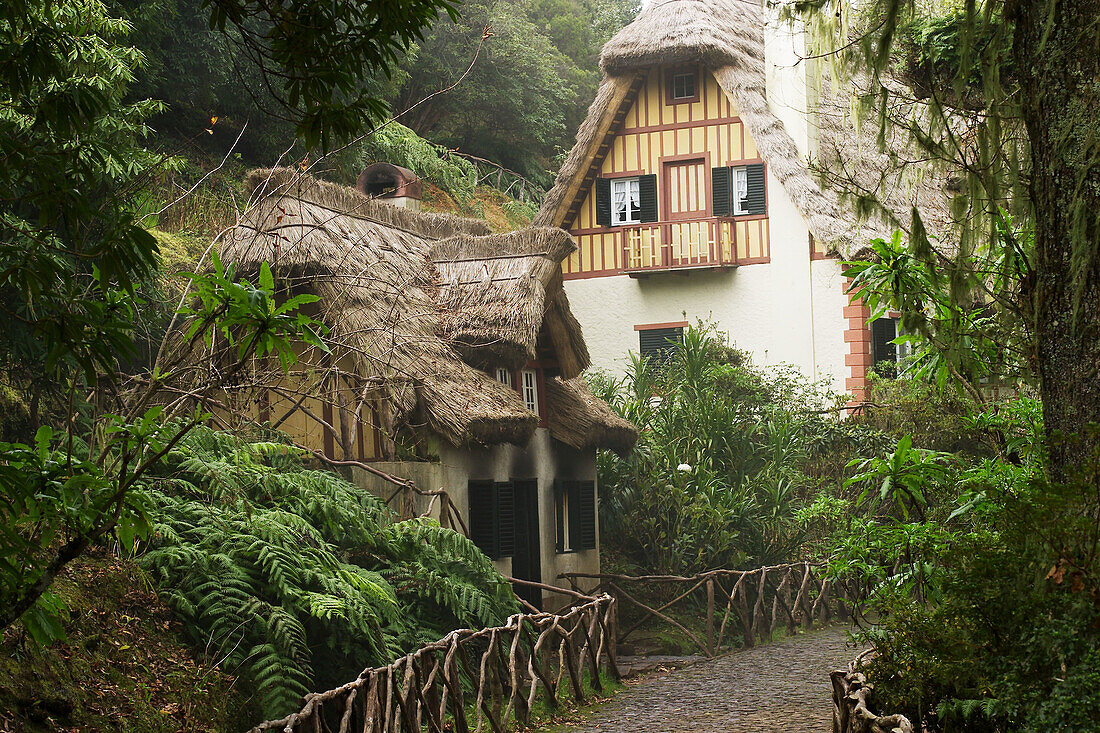 Thatched house at Parque das Quimadas. Santana. Madeira Island. Portugal