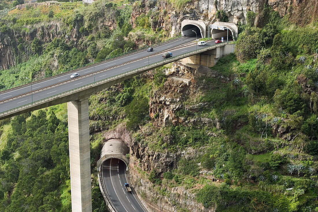 Motorway in Funchal. Madeira Island. Portugal
