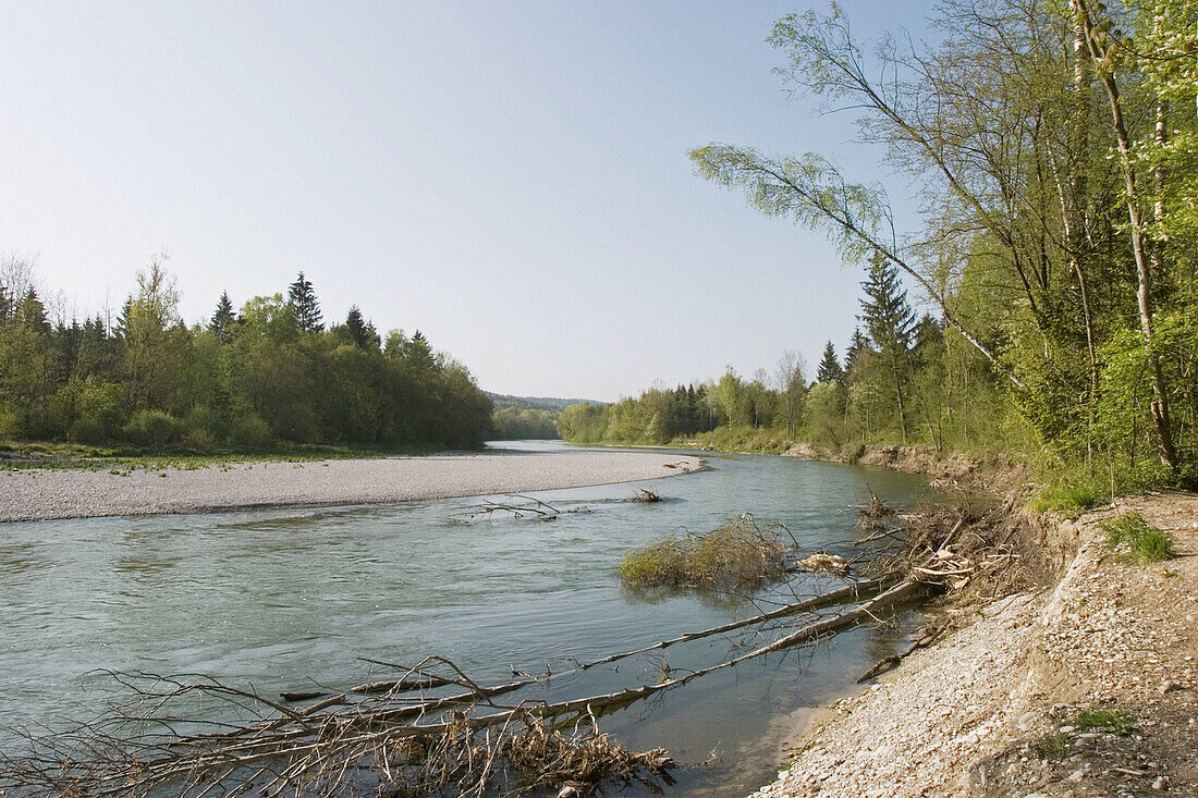 Isar river near Schäftlarn. Bavaria, Germany