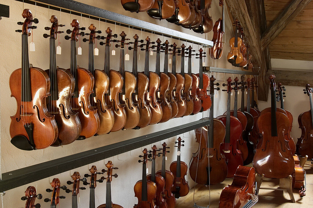 Violins from violin maker Pierre Chaubert in Füssen, Germany