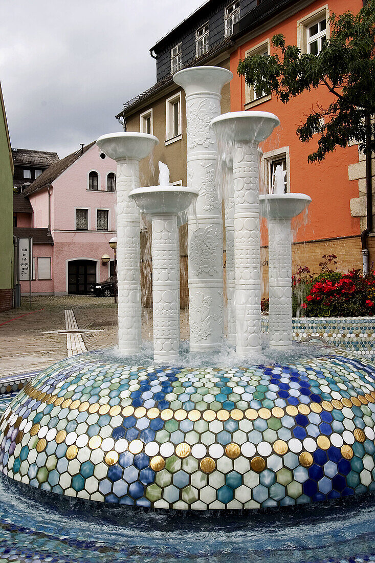 Porcelain fountain in Selb, Franconia, Germany