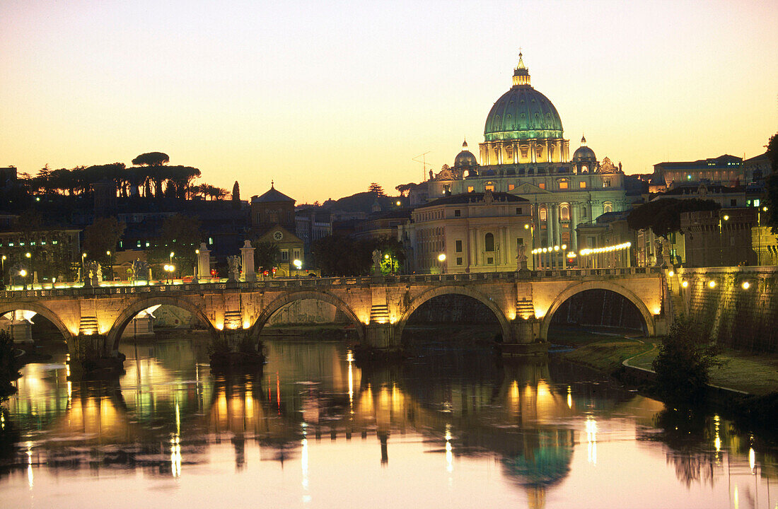 View of the Vatican from the River Tiber. Rome. Italy