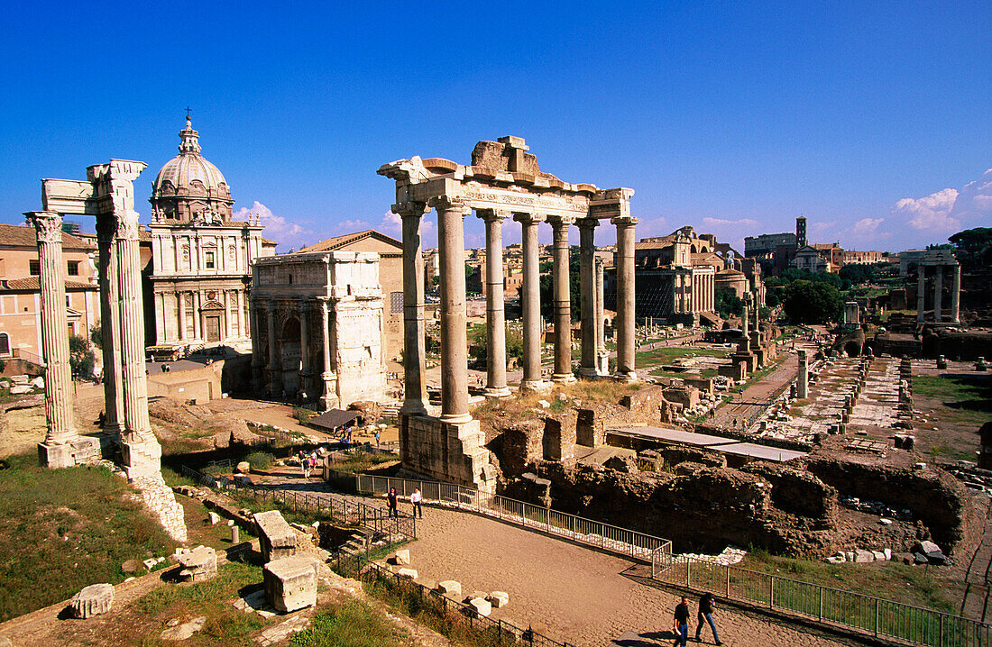Forum and Temple of Saturn in Rome. Itally