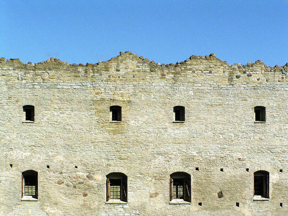 A wall of the ruins of the Fortress of Rakvere (Wesenberg), a reknowned medieval stronghold in Northern Estonia