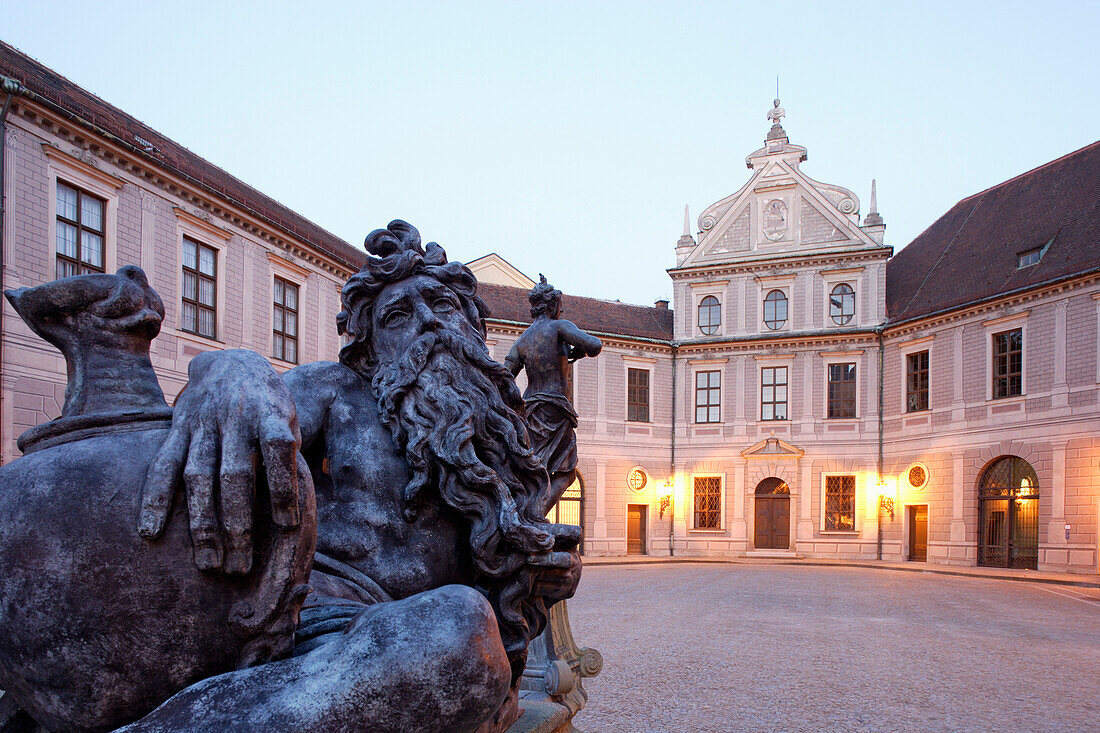 Courtyard of the Residenz in the evening, Munich, Bavaria, Germany