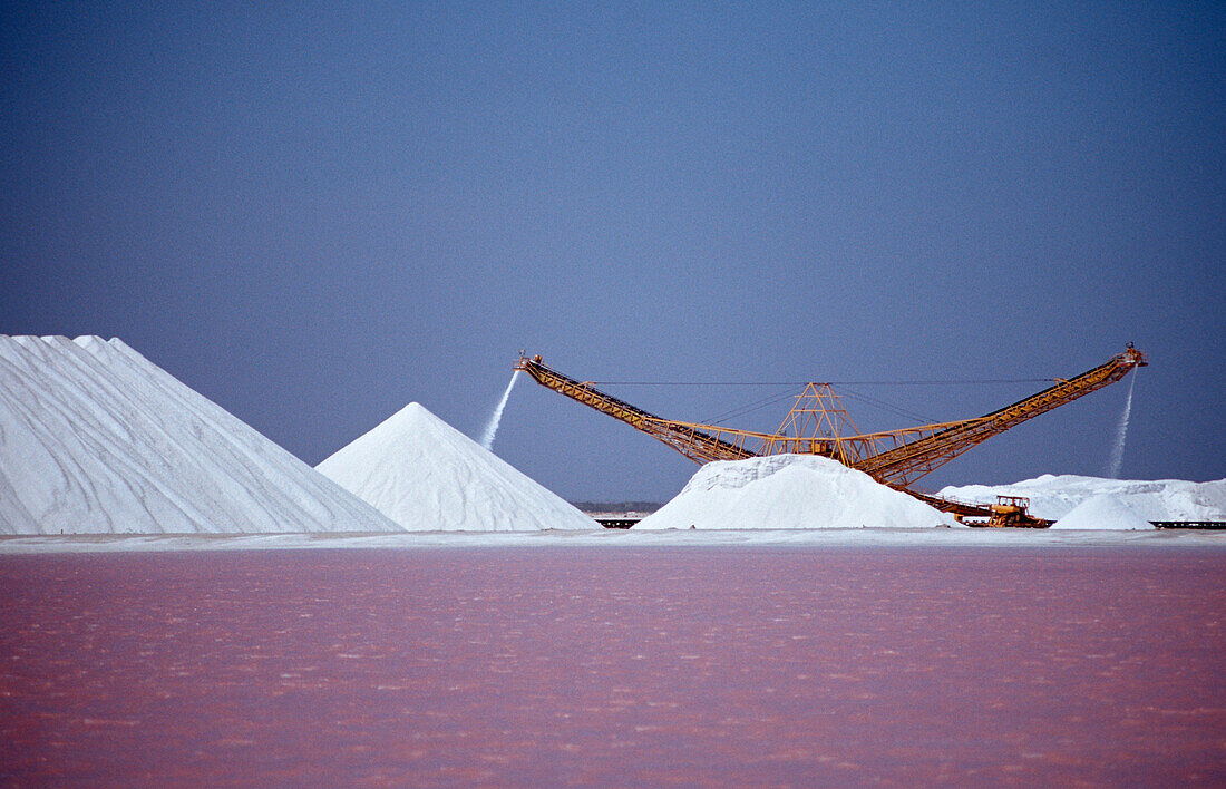Salt production Akzo Nobel, Netherlands Antilles, Bonaire, Caribbean Sea