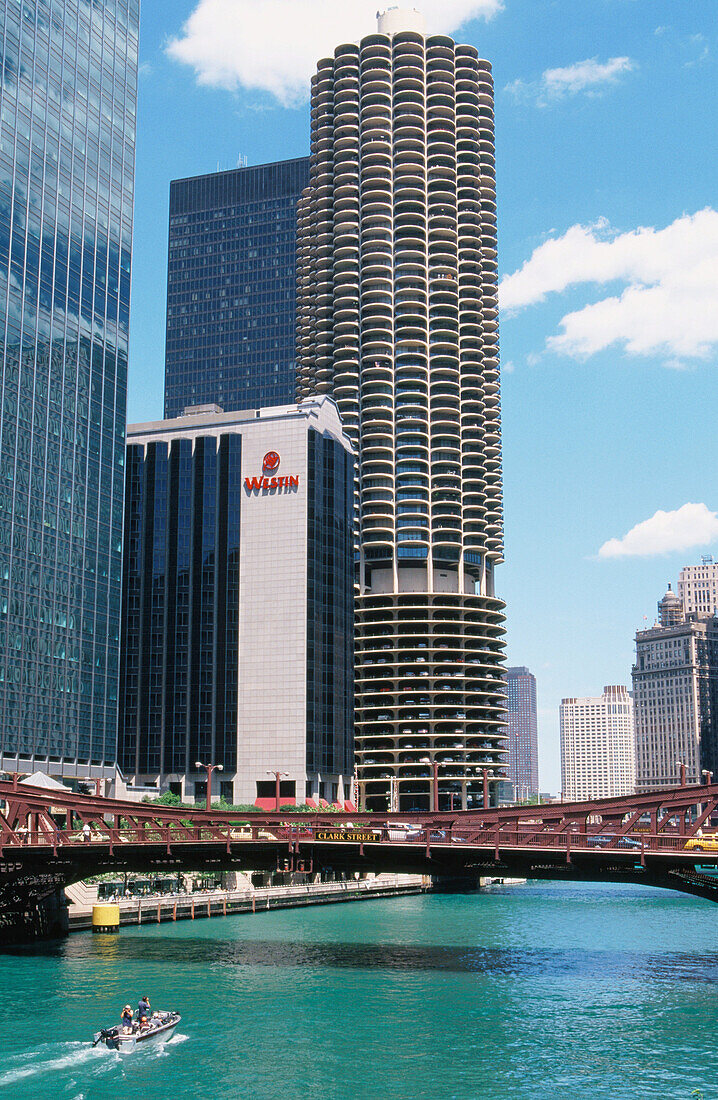 Marina City Towers, residential building. Chicago. Illinois. USA