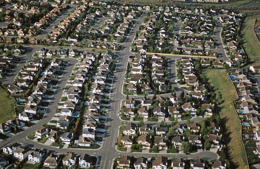 Suburban sprawl. Residential. Aerial Placer County, California. USA.