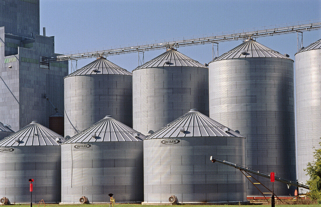 Grain silos. Southwestern Minnesota. USA.