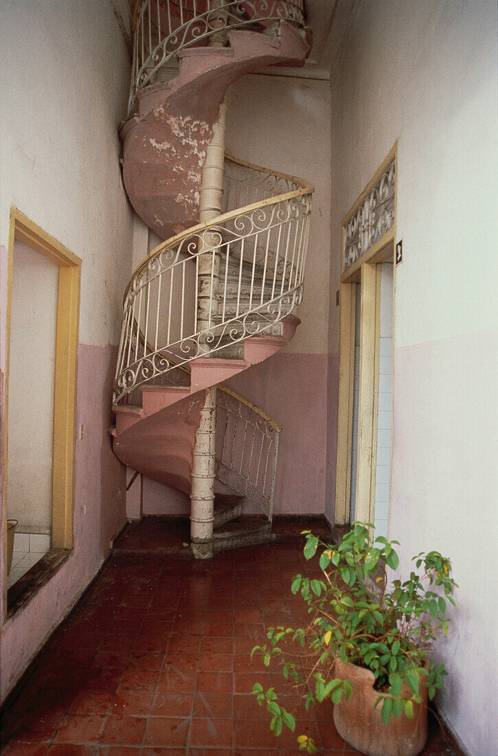 Spiral stairs. Santiago de Cuba. Cuba