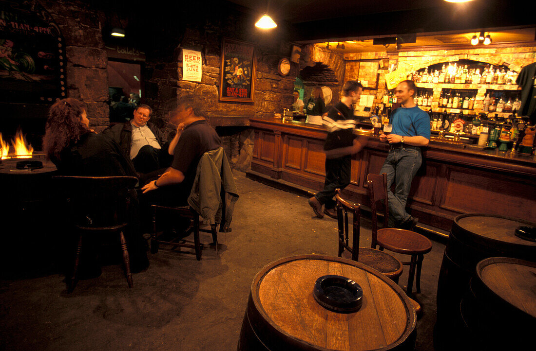 People in a pub, Bannermans Pub, Edinburgh, Scotland, Great Britian