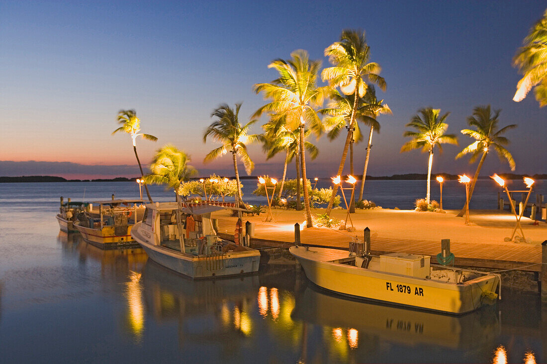 Islamorada Fish Company im Abendlicht, Florida, USA