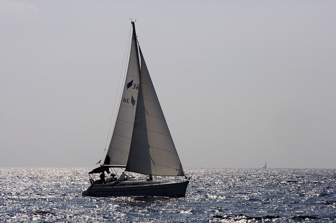 Sailing boat on the sea, Ionian Islands, Greece