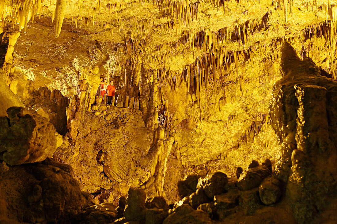 Cephalonia, in the illuminated cave of Drongarati in Sami, Ionian Islands, Greece