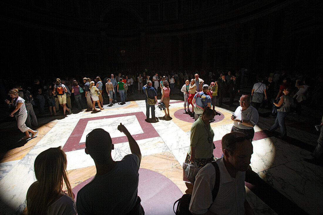 Tourists inside the Pantheon, Rome, Italy, Europe