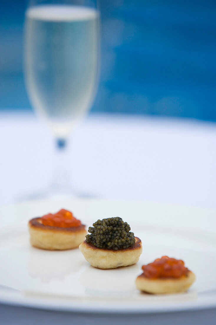 Three different samples of caviar, Russia