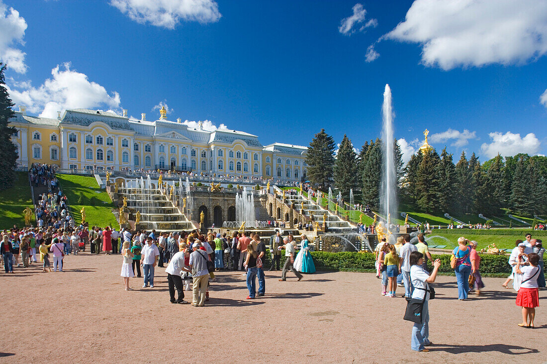 Grand Cascade in Peterhof Palace, St. Petersburg, Russia