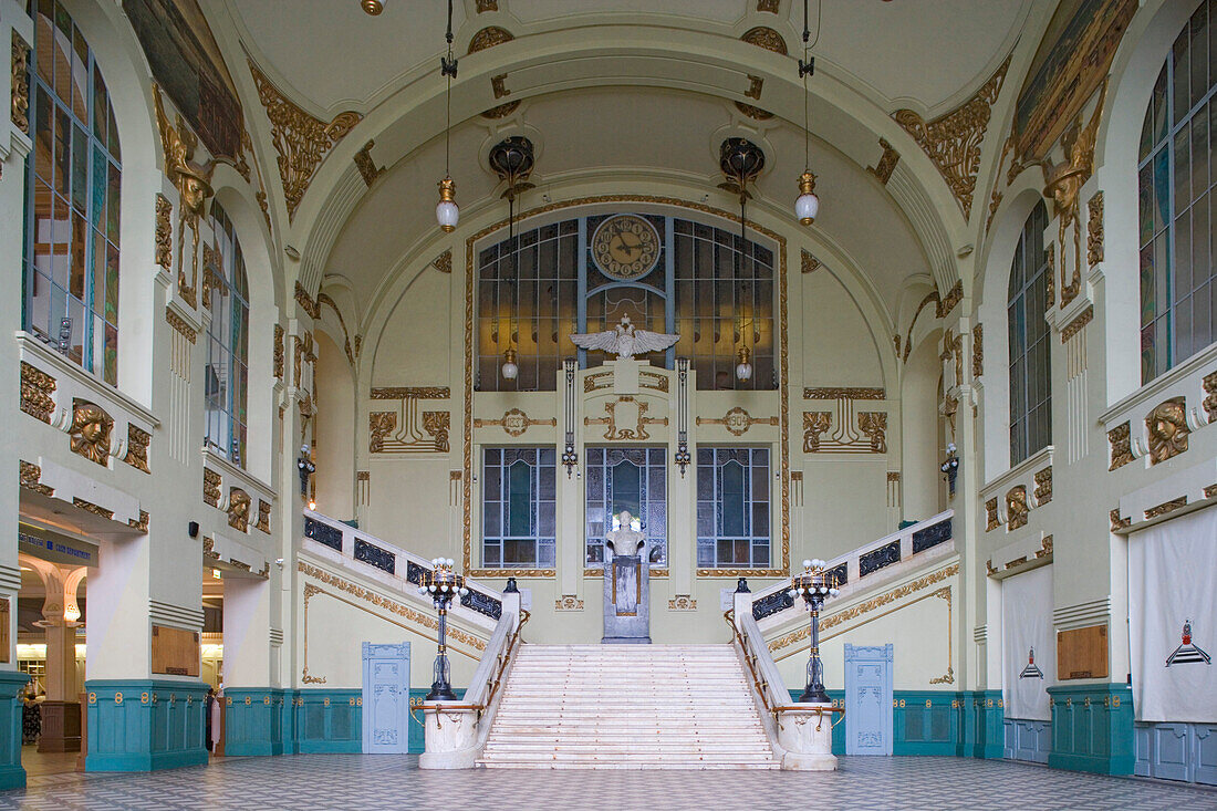 View inside, Vitebsky railway station, St. Petersburg, Russia