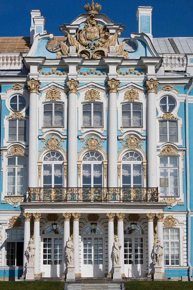 Katharinenpalast in Zarskoje Selo, auch Puschkin genannt, 25 km suedlich von St. Petersburg, Russland