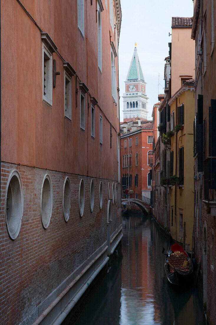 Canal and Campanile Tower, Venice, Veneto, Italy